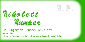 nikolett mumper business card